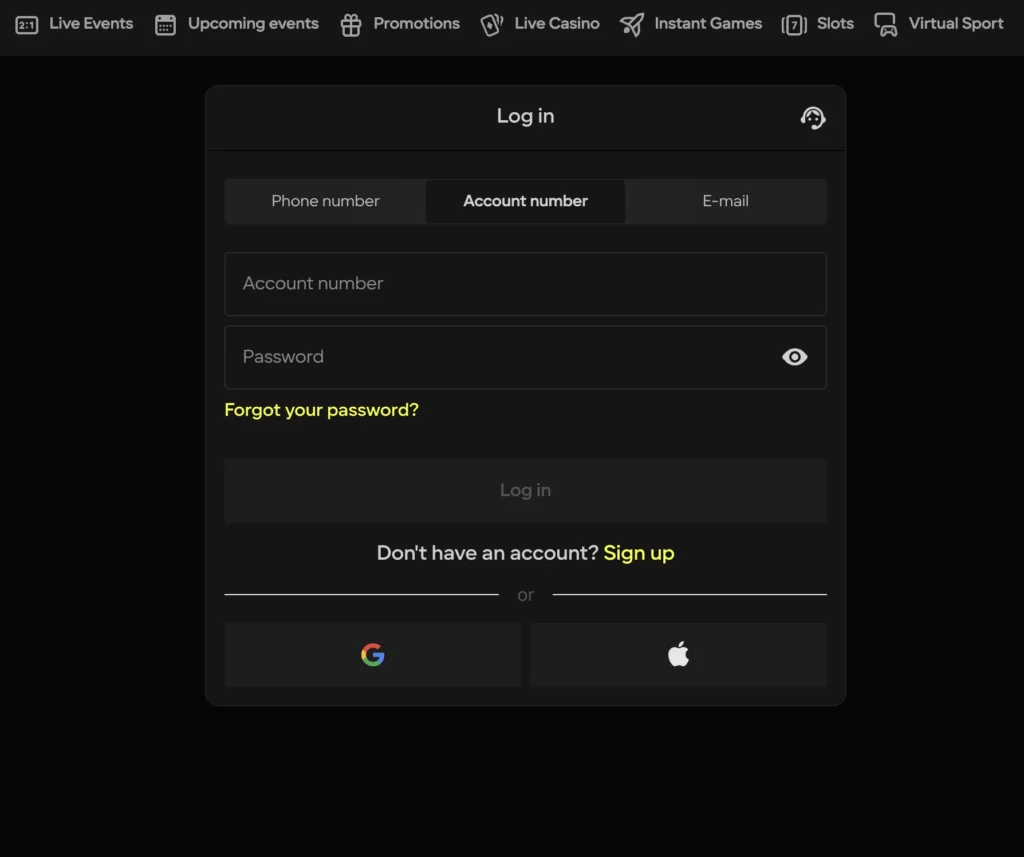 ACCOUNT NUMBER LOGIN - Best For Existing Players