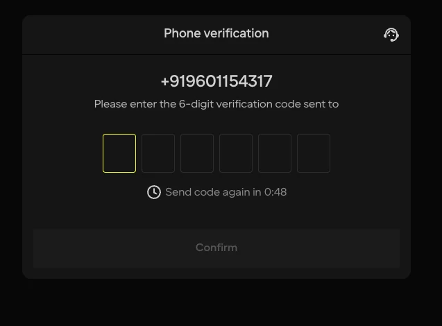 Parimatch Signup OTP